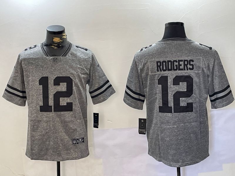 Men Green Bay Packers #12 Rodgers Grey 2024 Nike Limited NFL Jersey style 1->ncaa teams->NCAA Jersey